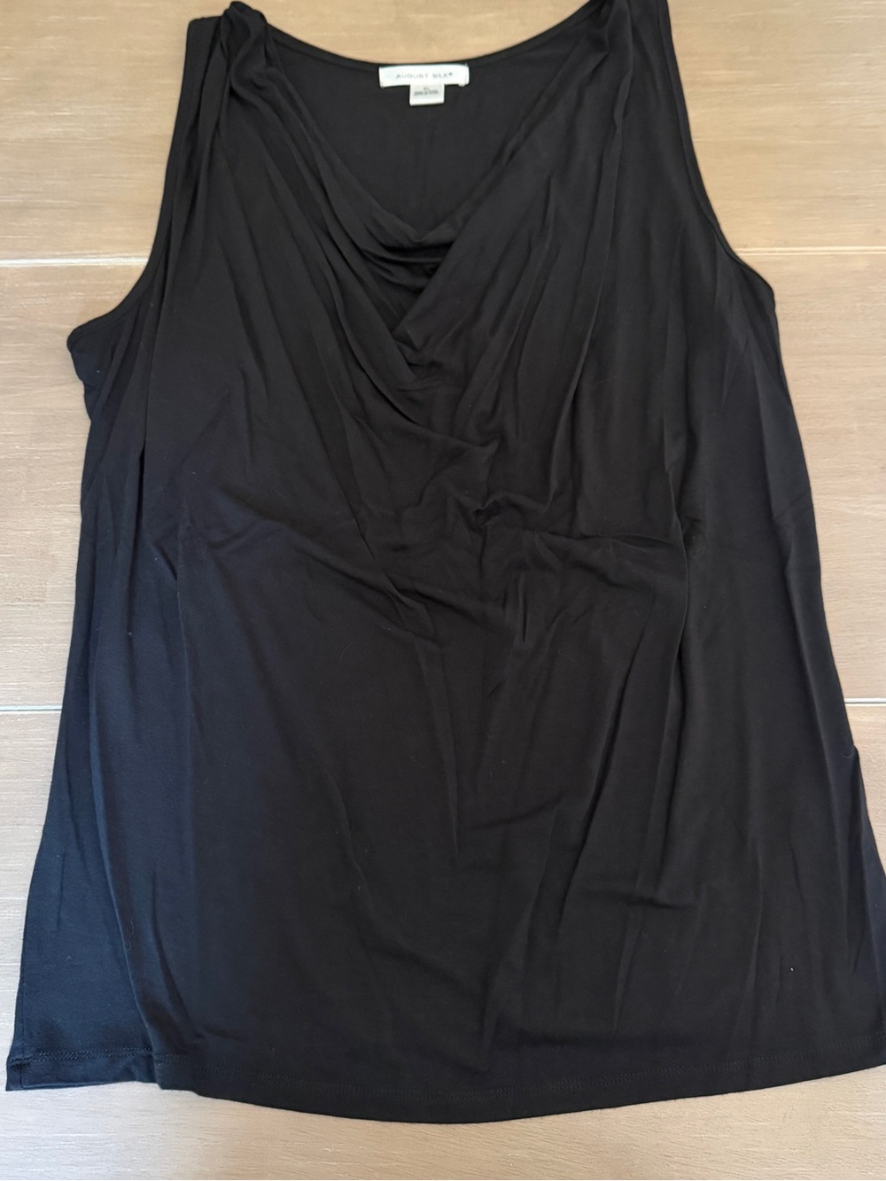 August Silk Black Cowl Neck Sleeveless Stretch Top Women’s XL
